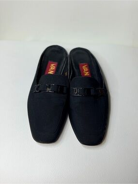 Vintage Unisex VANELi East Mules Black Slip-On Loafer Slides Buckle Women’s 36